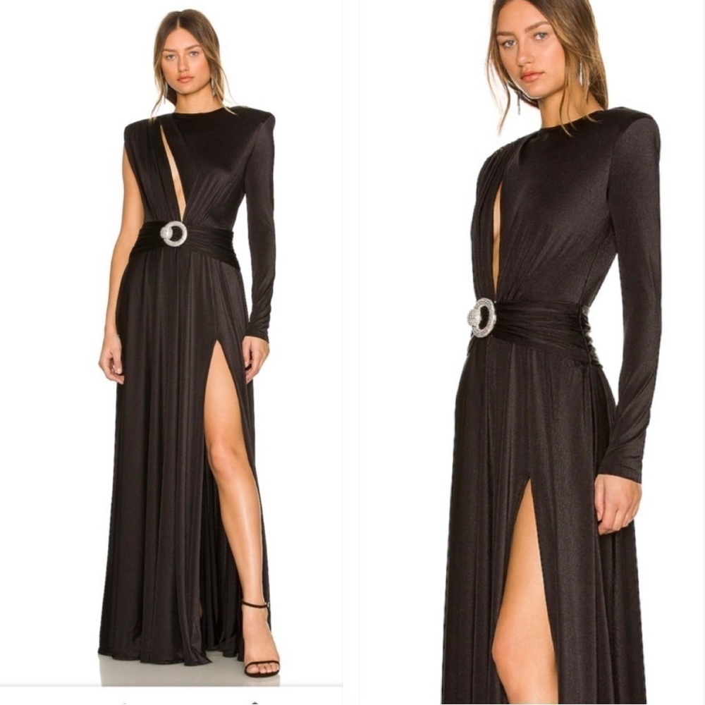 Bronx and Banco Starlight Cut Out Maxi Dress Black Size XS Formal Evening